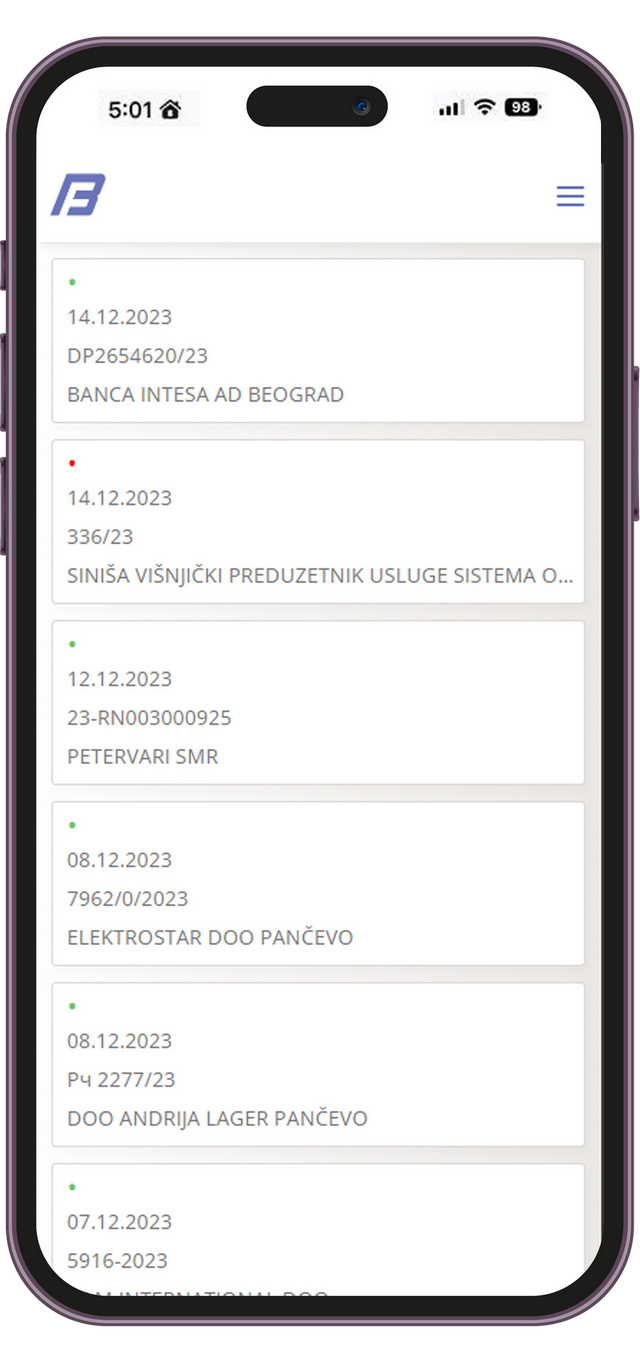 iphone running the app